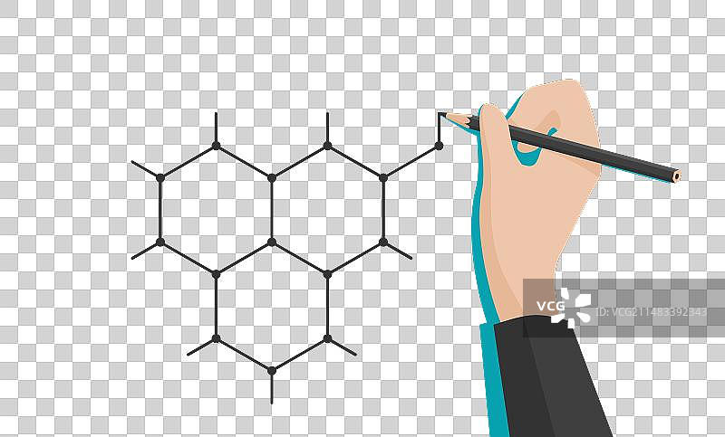 单层蜂窝状的石墨烯-碳原子图片素材