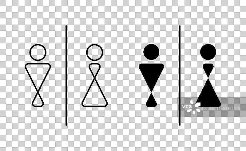 马桶WC标志线性图标集可编辑描边图片素材