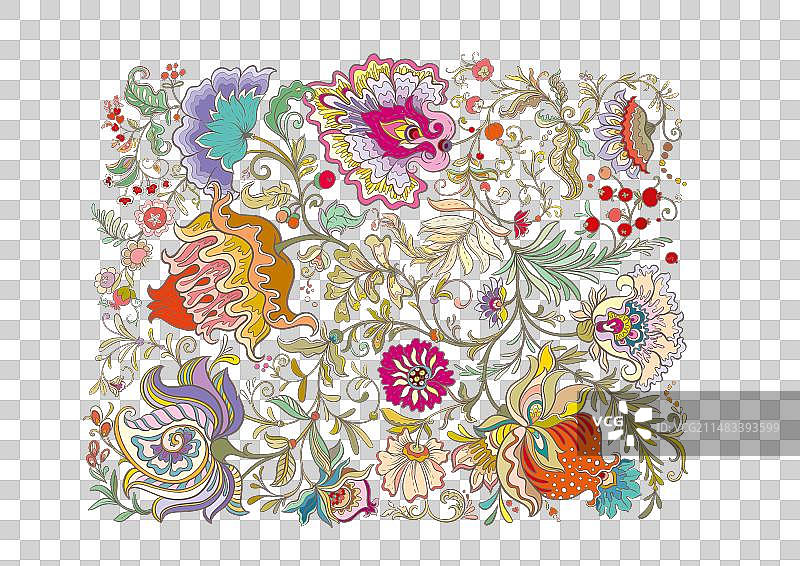 幻想花在复古复古雅各布图片素材