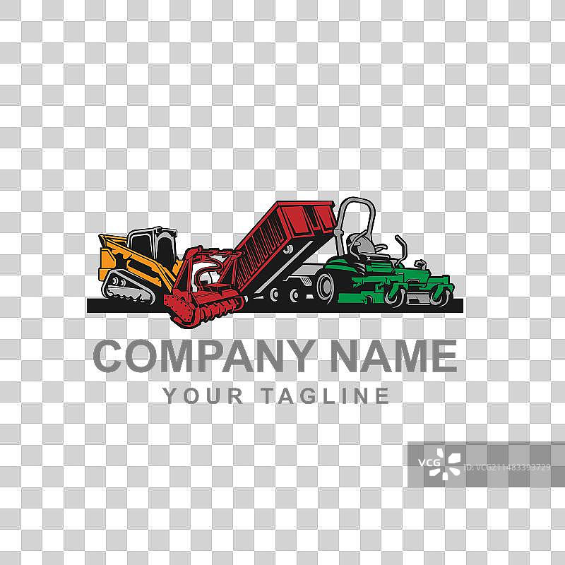 用于建筑的滑移装载机土地平整标志图片素材