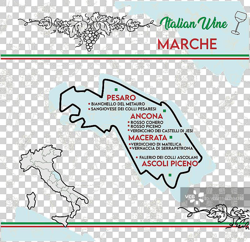 意大利马尔凯的葡萄酒图表图片素材