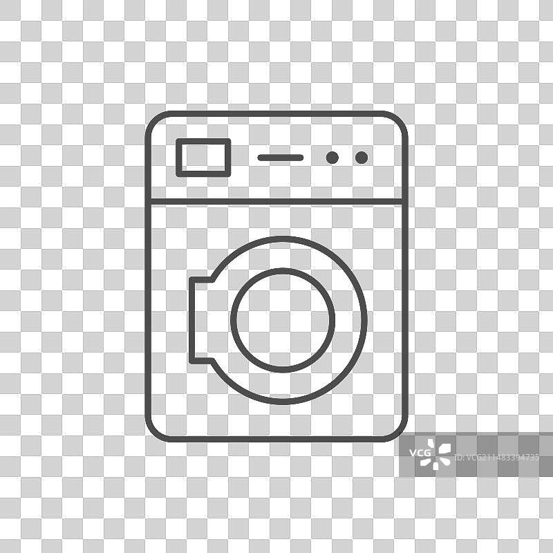 洗衣机轮廓线性图标图片素材