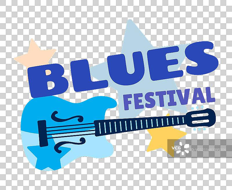 带吉他的爵士和蓝调音乐节图标图片素材