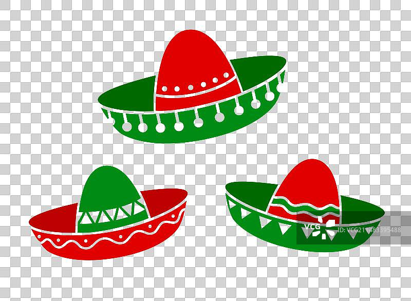 带墨西哥民族风装饰的墨西哥阔边帽图片素材