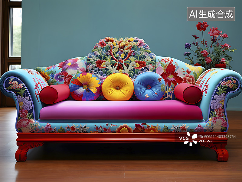 【AI数字艺术】中国风沙发C4D图片素材