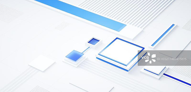 3d蓝色玻璃金融科技商务风元素图片素材