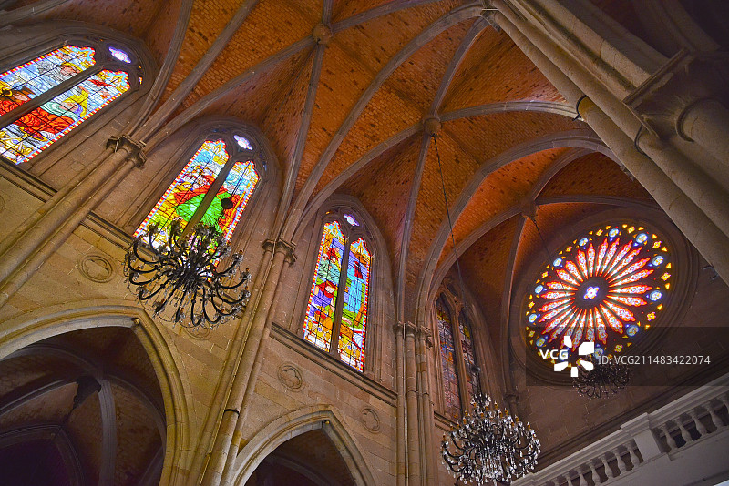 广州圣心大教堂内景图片素材