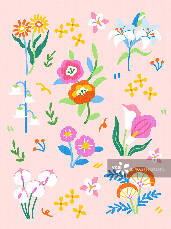 鲜花插图图片素材