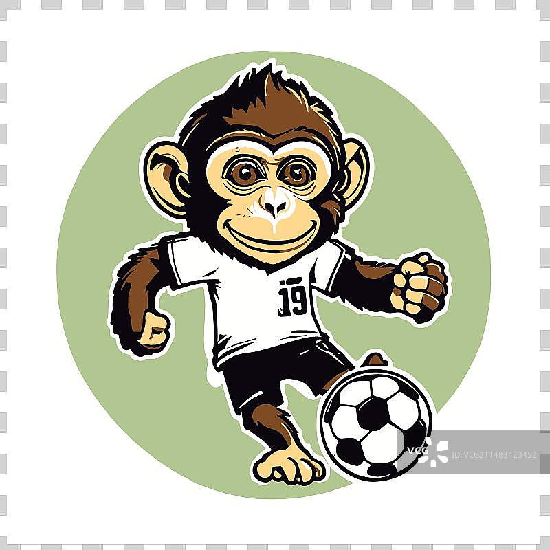 猴子与足球图片素材