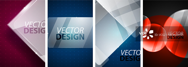 透明玻璃banner模板海报集合图片素材