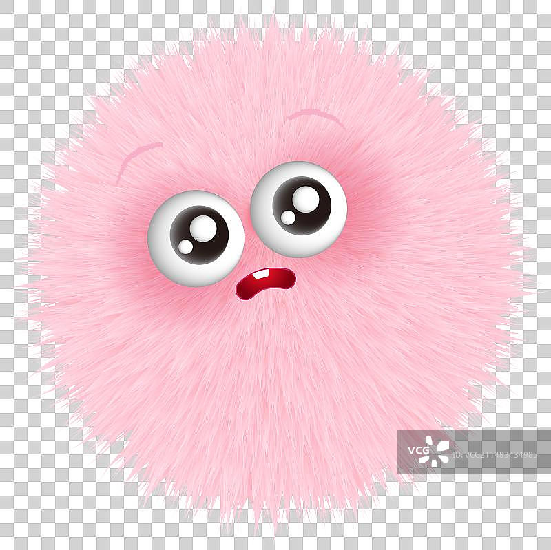 可爱粉色委屈毛球插画元素图片素材