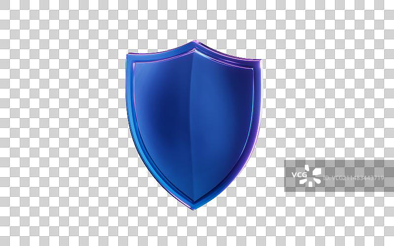 盾牌与霓虹灯光效果3D渲染图片素材