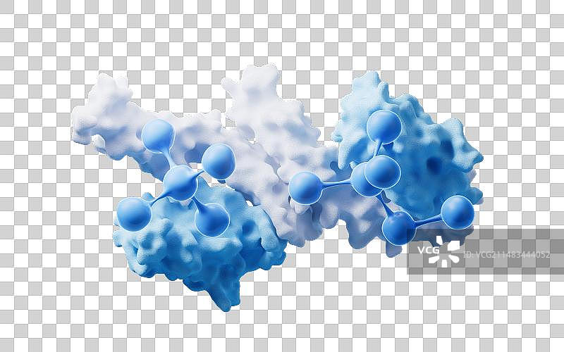 分子与蛋白质生物科技概念3D渲染图片素材