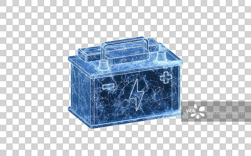 蓝色科技结构新能源电池3D渲染图片素材