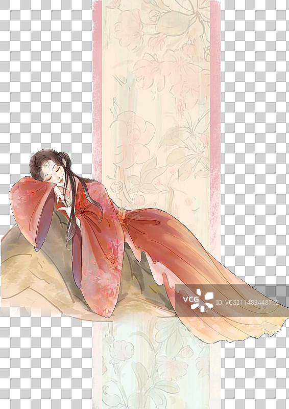 金陵十二钗之湘云醉卧图片素材