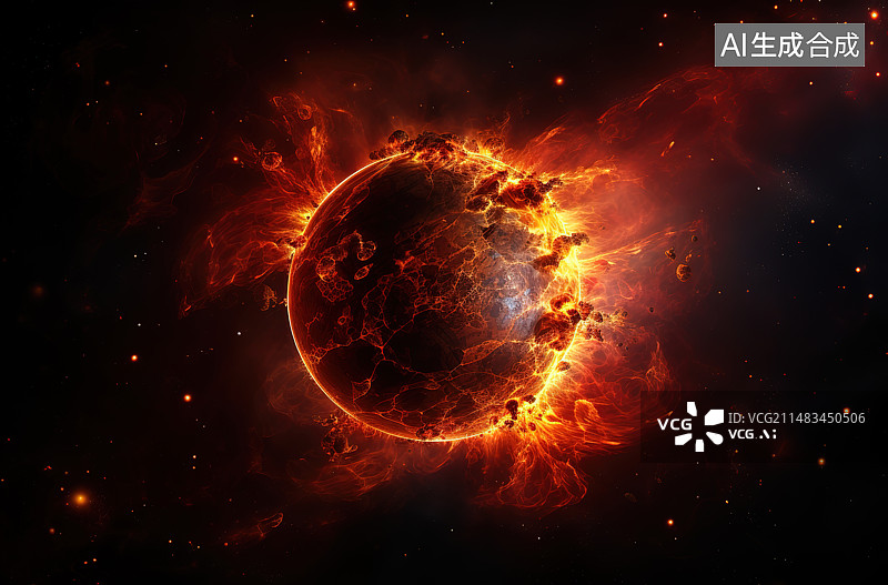 【AI数字艺术】夜空中照亮的发光灯泡的特写镜头图片素材