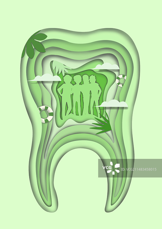 牙膏产品情感剪纸风插画图片素材