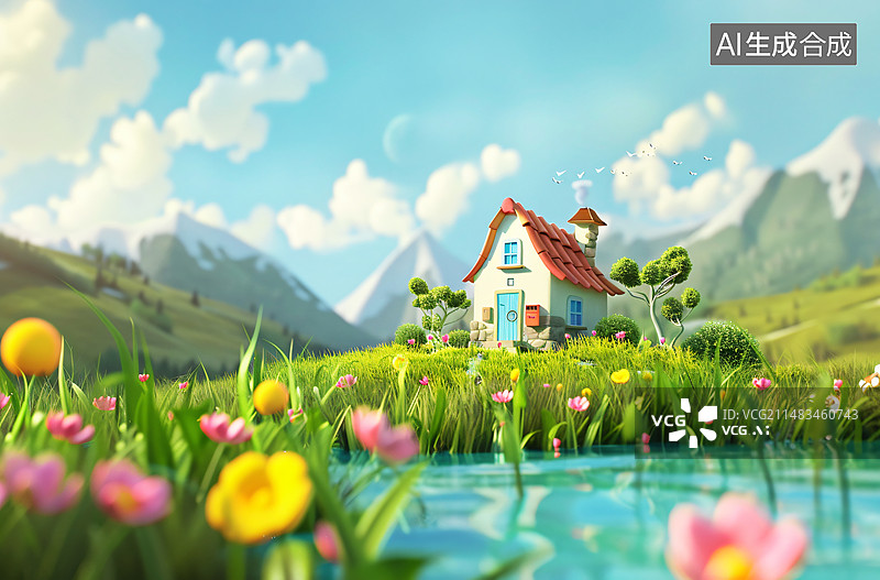 【AI数字艺术】唯美户外风景创意插画图片素材