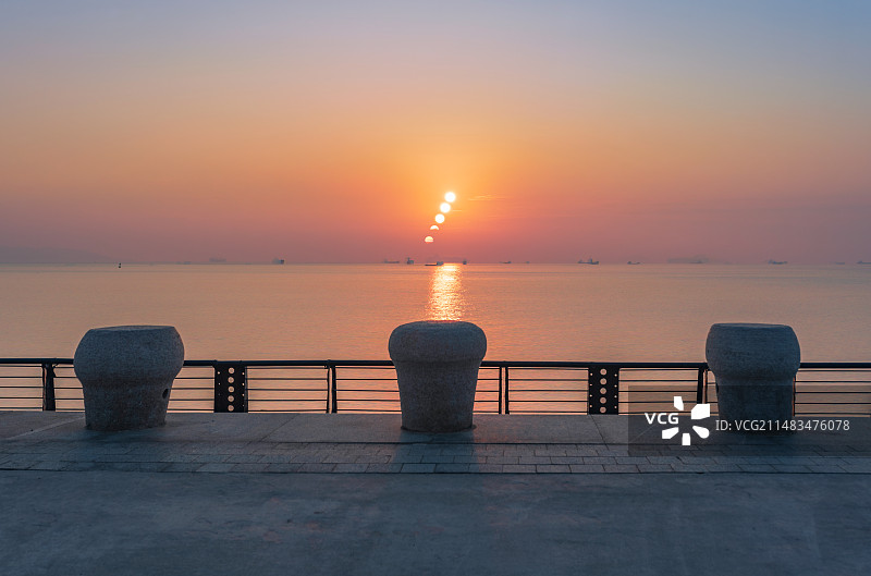 晚霞映红杏林湾图片素材