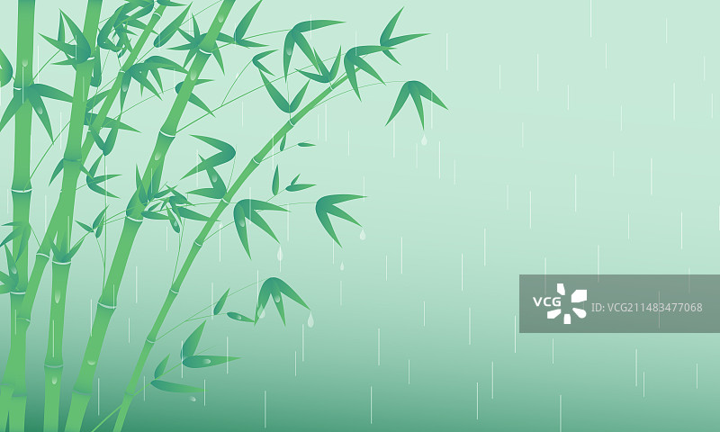 中国传统节气雨水谷雨的矢量插画图片素材