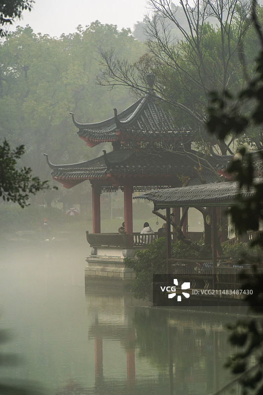 烟雨桂林 桂林榕湖的春天图片素材