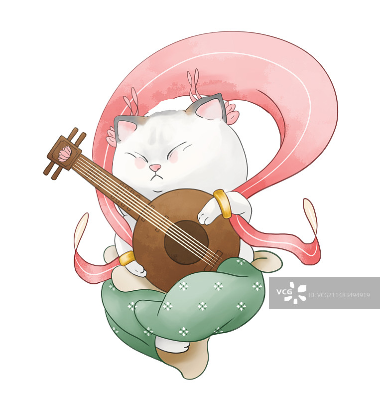 可爱的敦煌飞天猫图片素材