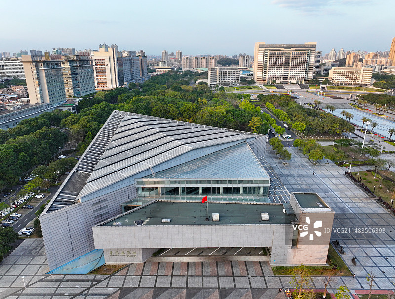 广东省东莞市人民政府中心广场航拍图片素材