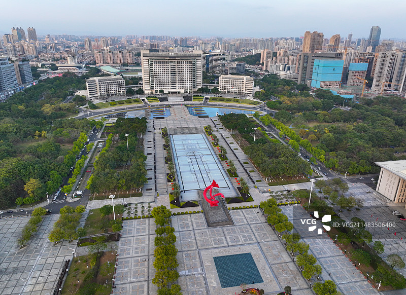广东省东莞市人民政府中心广场航拍图片素材