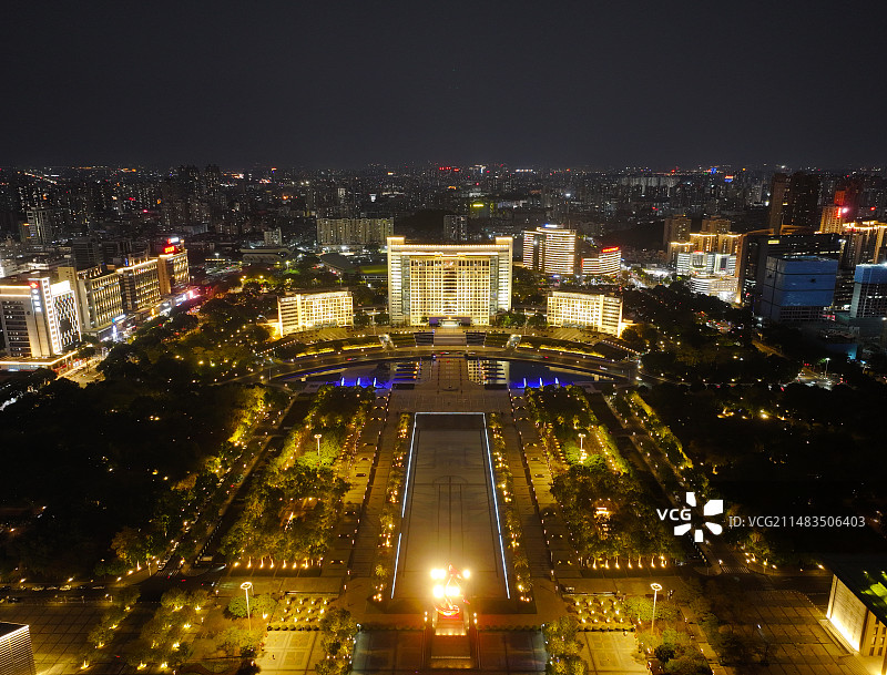 广东省东莞市人民政府中心广场航拍图片素材