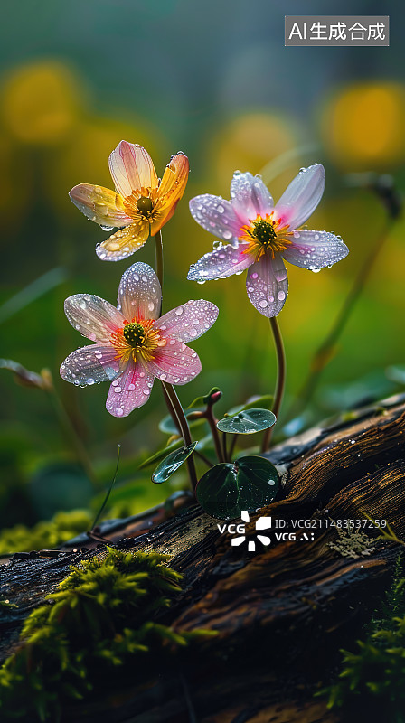 【AI数字艺术】户外盛开的紫花特写图片素材