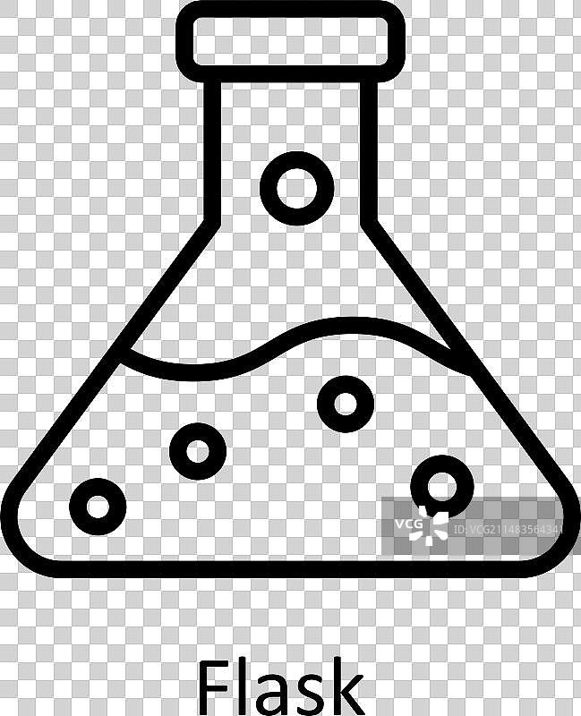 烧瓶轮廓图标EPS图片素材