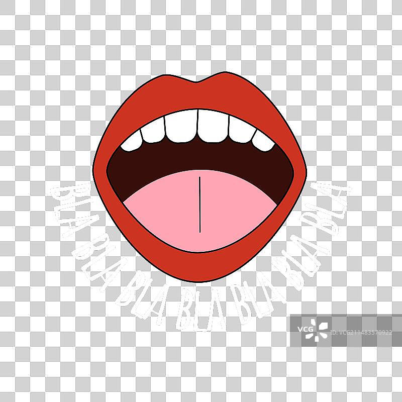 带有嘴巴和闲聊的banner图片素材