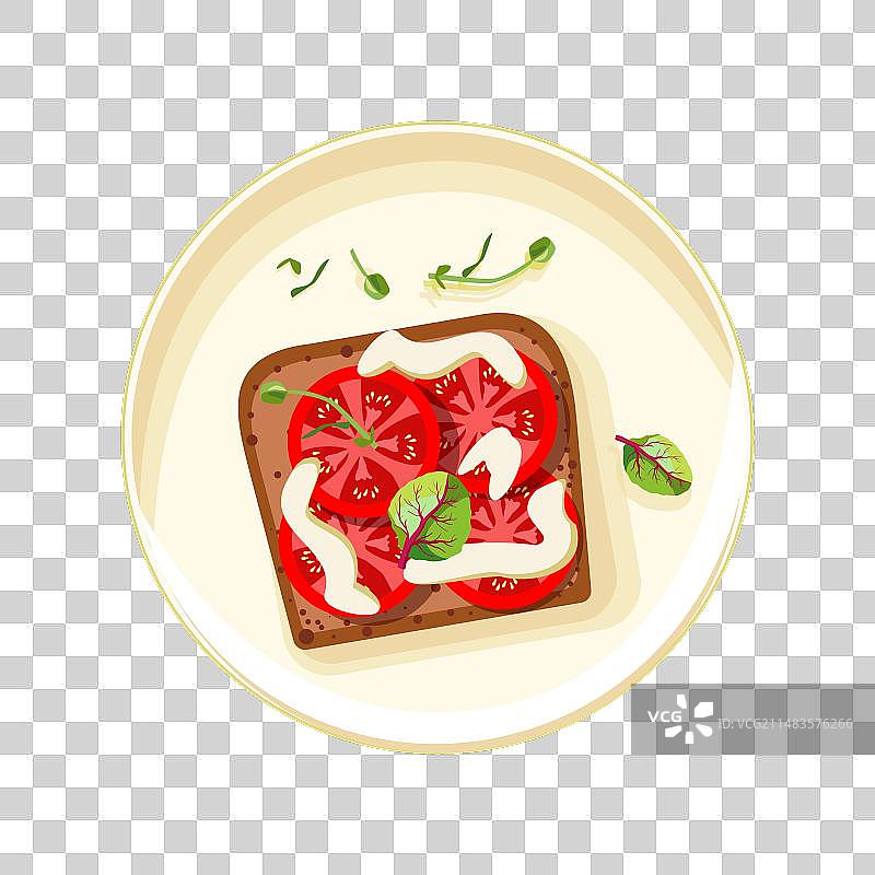 诱人的番茄丁面包丁图片素材