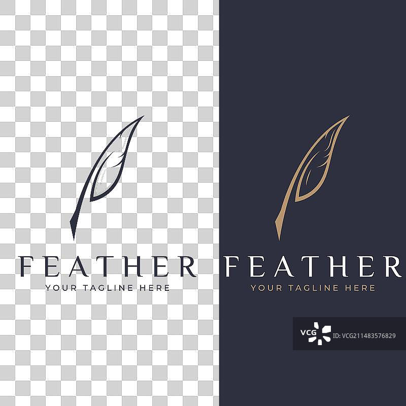 羽毛笔Logo和律师事务所图片素材