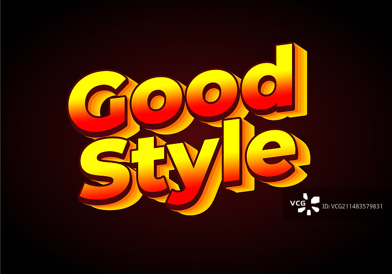 3D外观渐变黄色的良好风格文本效果图片素材