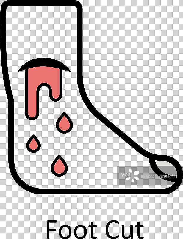 脚部切割轮廓填充图标样式图片素材