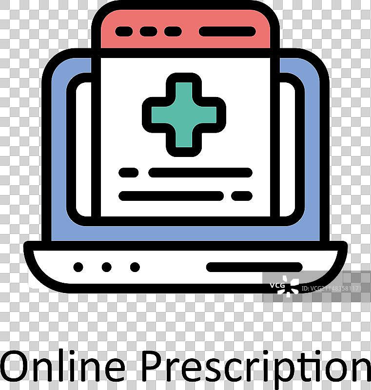 在线处方填充轮廓图标图片素材