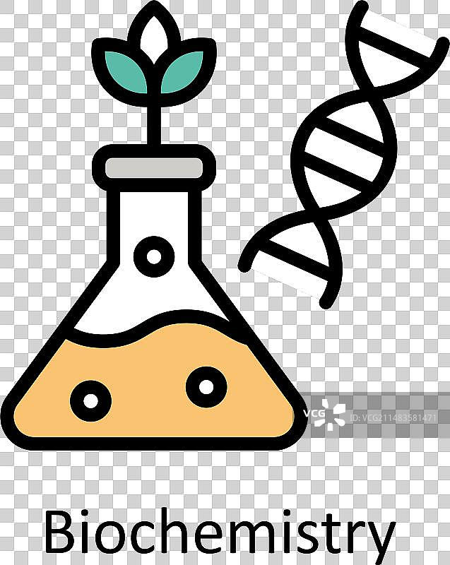 生物化学填充轮廓图标图片素材