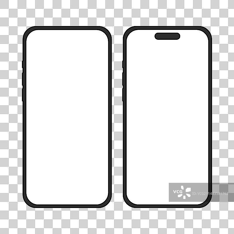 带空白屏幕的双智能手机图片素材