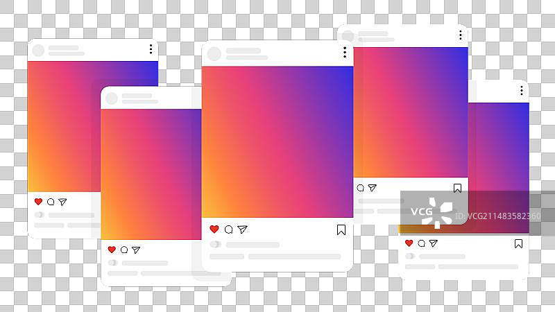 渐变风格社交媒体界面设计图片素材
