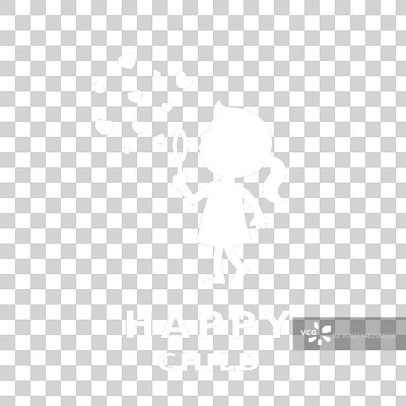 孩子在深色背景上吹肥皂泡图片素材