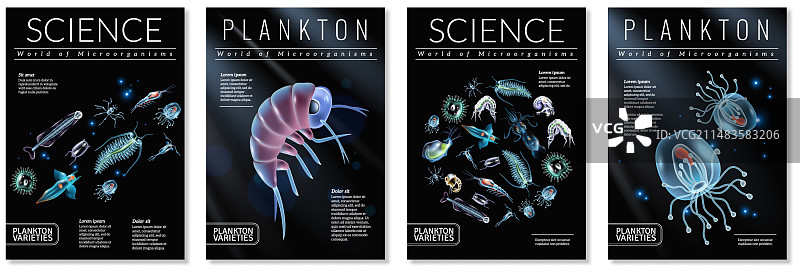 浮游生物海报合集图片素材