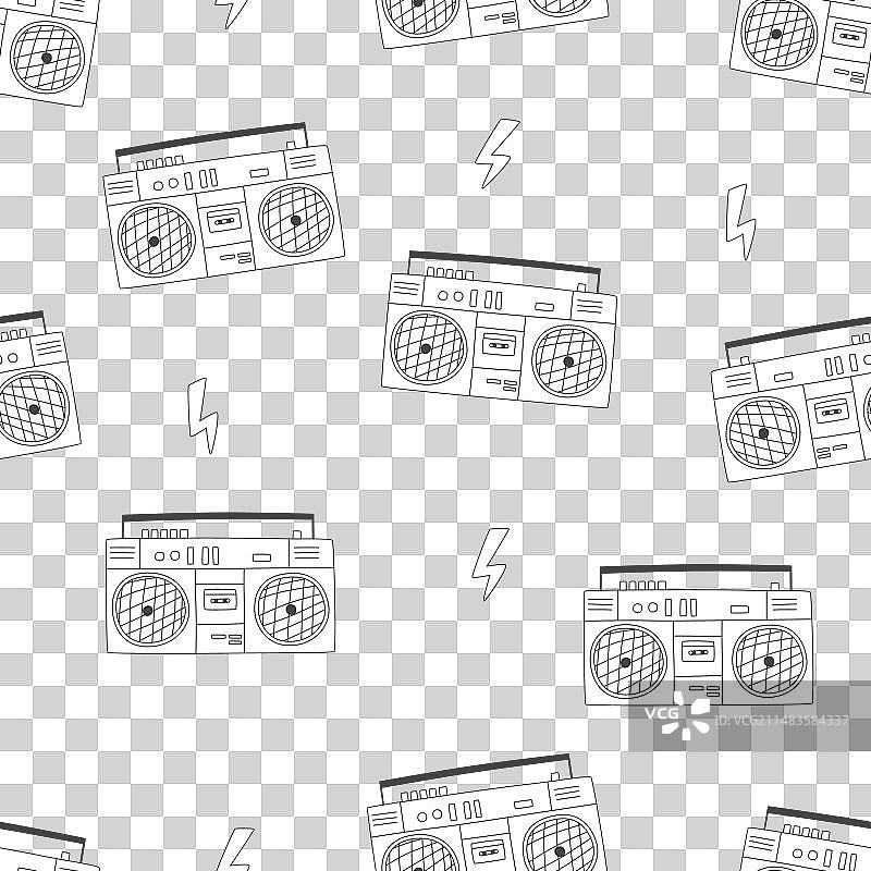 90年代录音机无缝图案图片素材