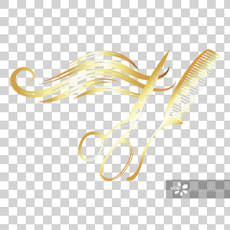 美丽的卷发和剪刀梳子图片素材