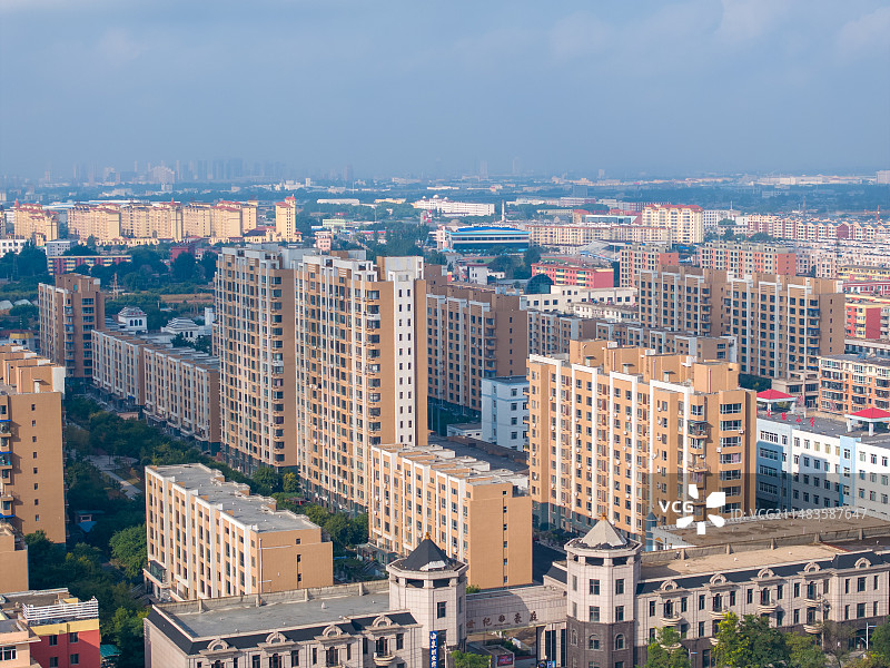 中国东北辽宁阜新市区城市风景航拍图片素材