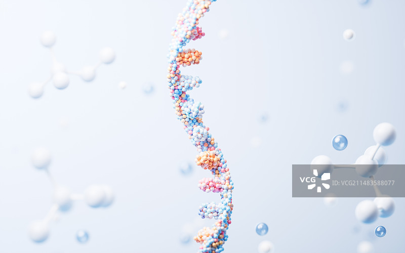 生物科技概念RNA基因3D渲染图片素材