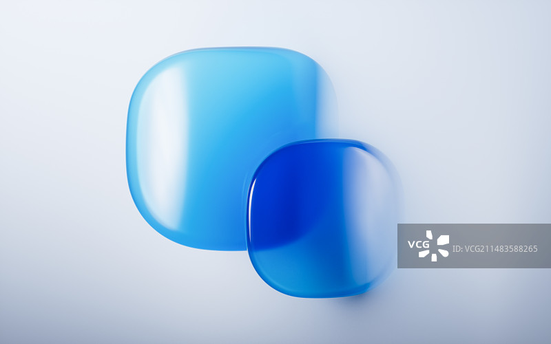 明亮透明玻璃几何体3D渲染图片素材