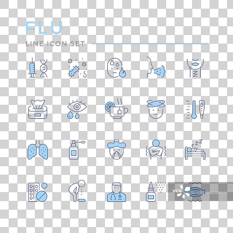 彩色线条流感图标图片素材
