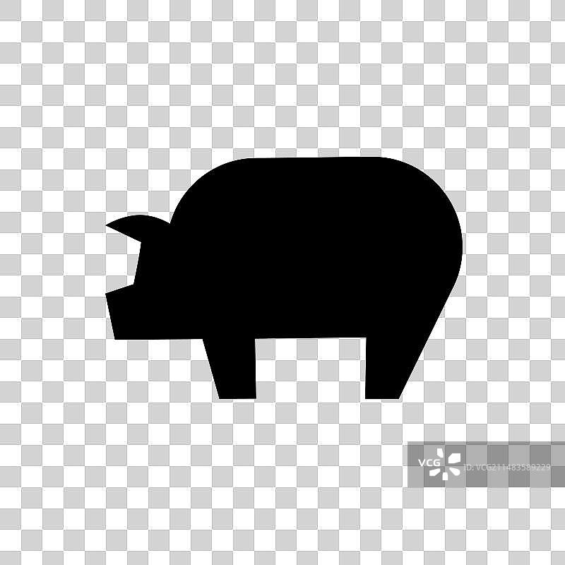 黑色小猪轮廓标志图片素材