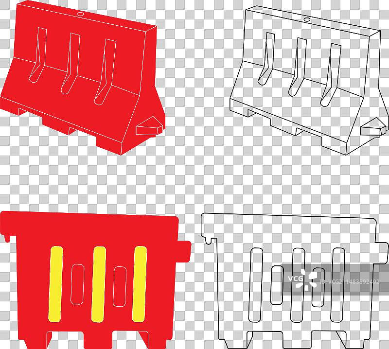 塑料道路隔离墩图标图片素材